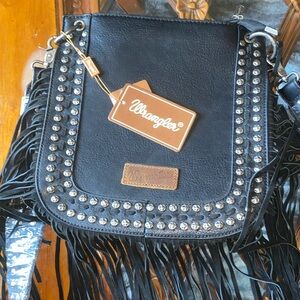 Women’s black leather Wrangler purse